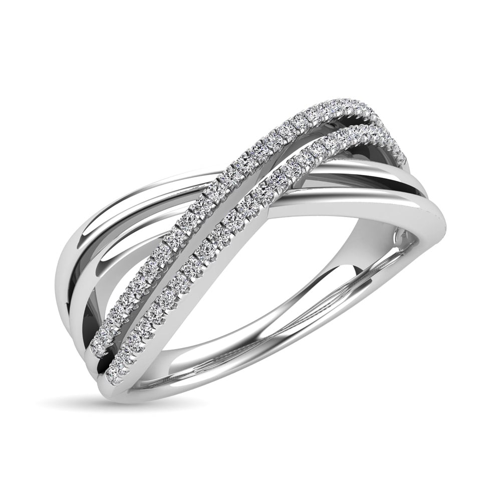 Diamond 1/5 Ct.Tw. Crossover Ring in 10K White Gold