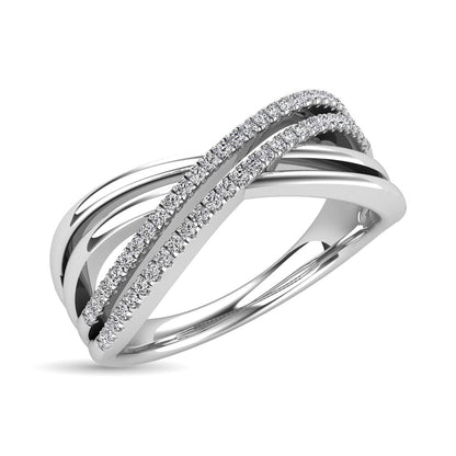 Diamond 1/5 Ct.Tw. Crossover Ring in 10K White Gold