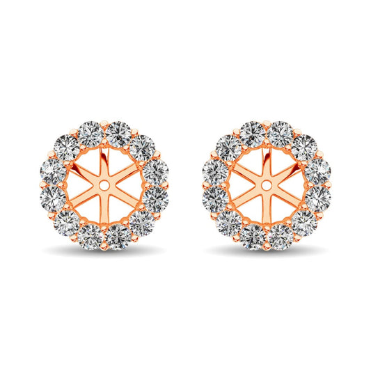 14K Rose Gold Diamond 1/3 Ct.Tw. Earrings Jacket