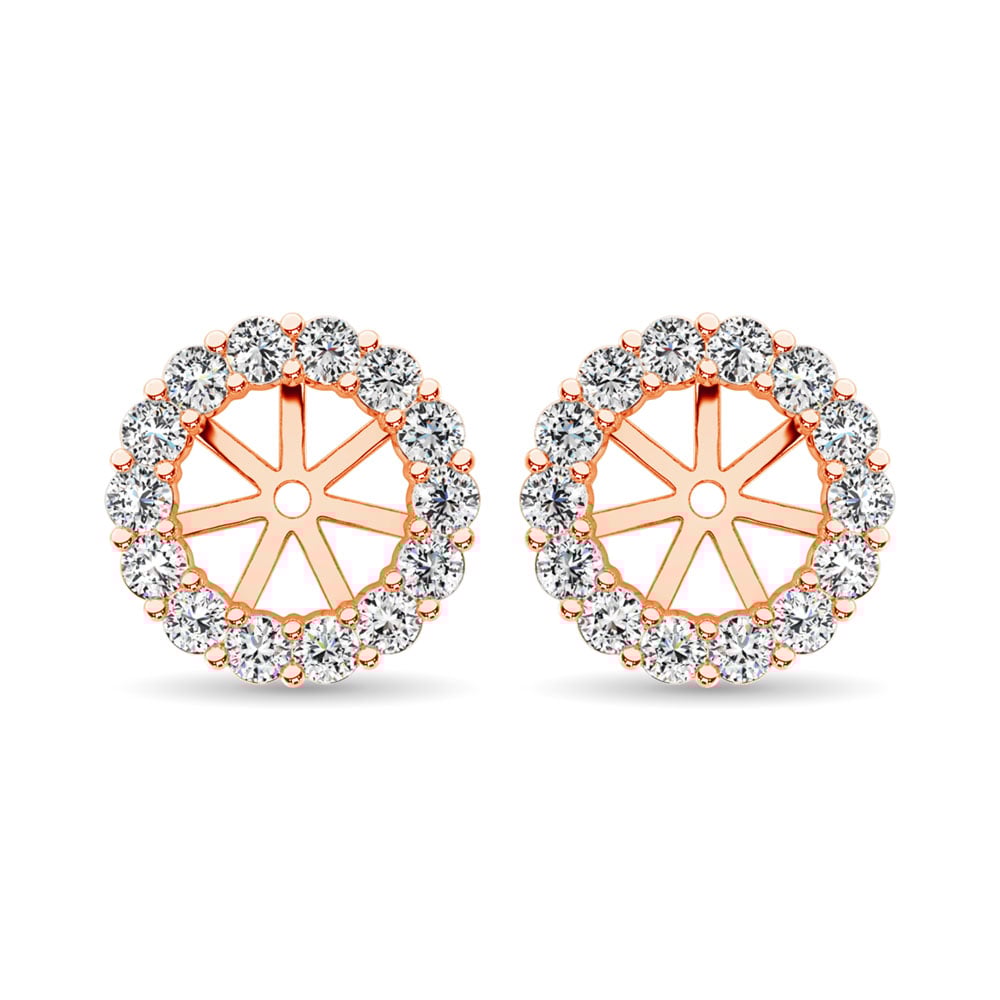 14K Rose Gold Diamond 1/3 Ct.Tw. Earrings Jacket