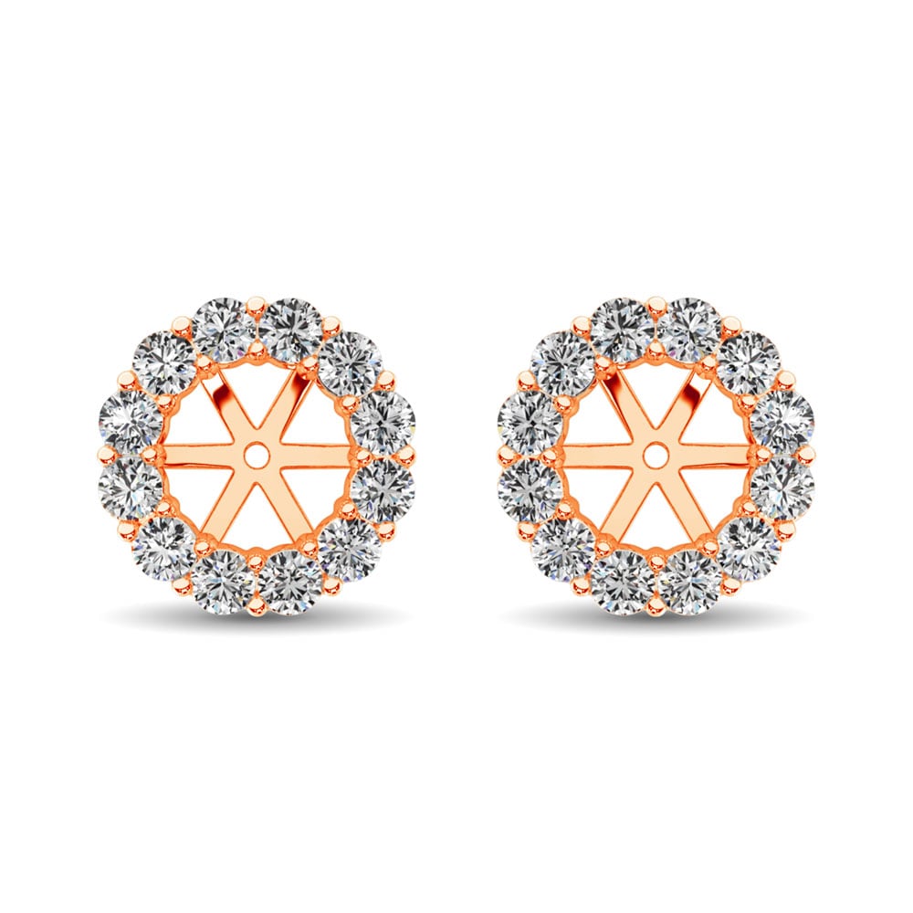 14K Rose Gold Diamond 1/2 Ct.Tw. Earrings Jacket