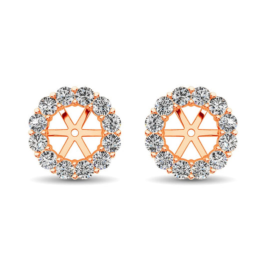 14K Rose Gold Diamond 1/2 Ct.Tw. Earrings Jacket