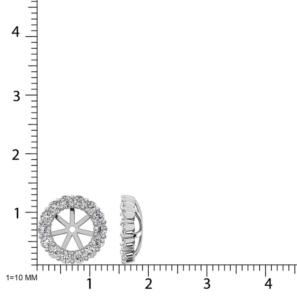 14K White Gold Diamond 1/3 Ct.Tw. Earrings Jacket