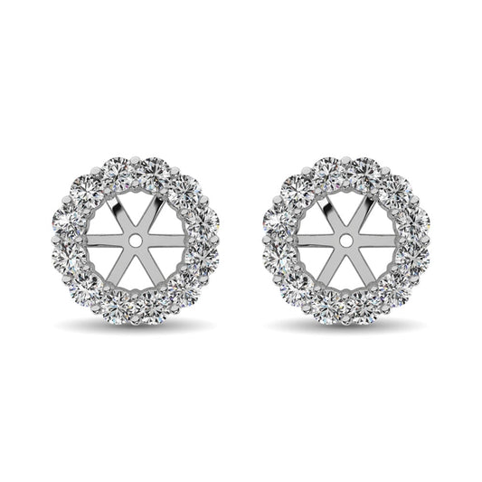 14K White Gold Diamond 1/2 Ct.Tw. Earrings Jacket