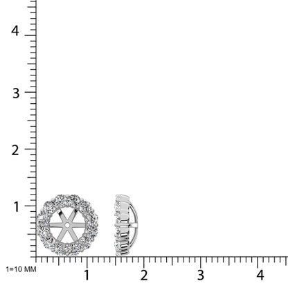 14K White Gold Diamond 1/2 Ct.Tw. Earrings Jacket