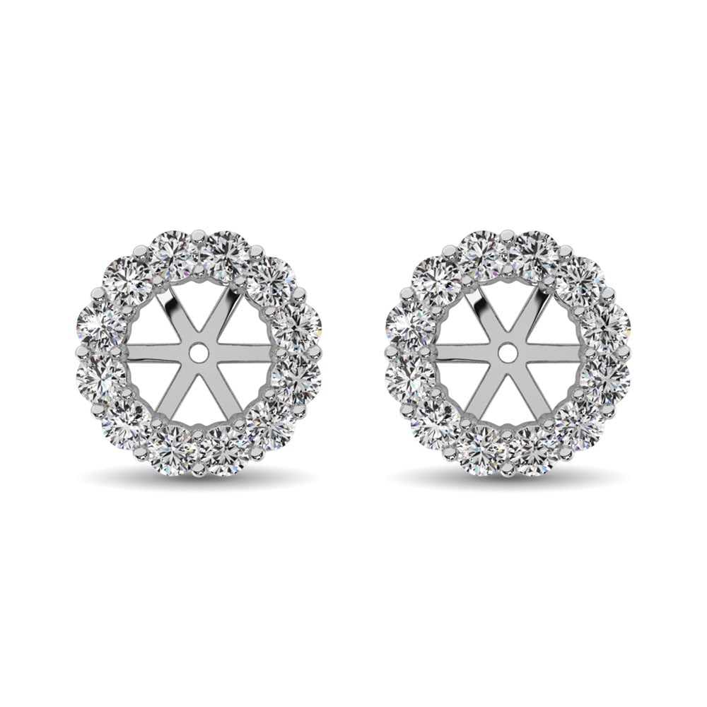 14K White Gold Diamond 1/2 Ct.Tw. Earrings Jacket