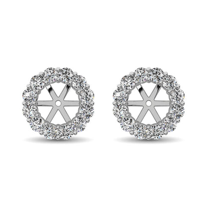 14K White Gold Diamond 1/2 Ct.Tw. Earrings Jacket