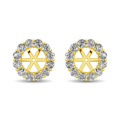 14K Yellow Gold Diamond 1/2 Ct.Tw. Earrings Jacket