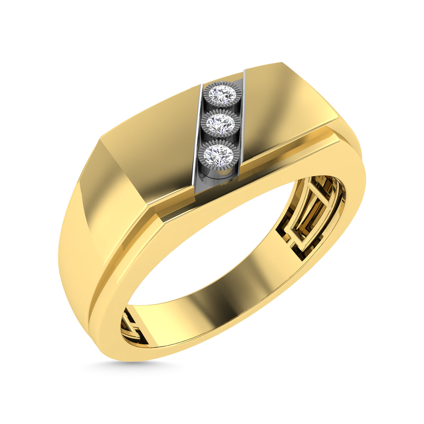 Diamond 1/50 Ct.Tw. Men?s Fashion Ring in 10K Yellow Gold