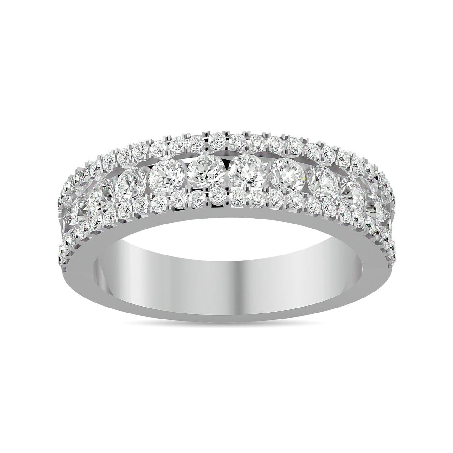 Diamond 1 Ct.tw Machine Band in 14K White Gold