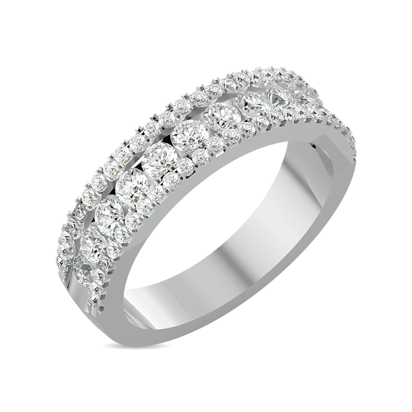 Diamond 1 Ct.tw Machine Band in 14K White Gold