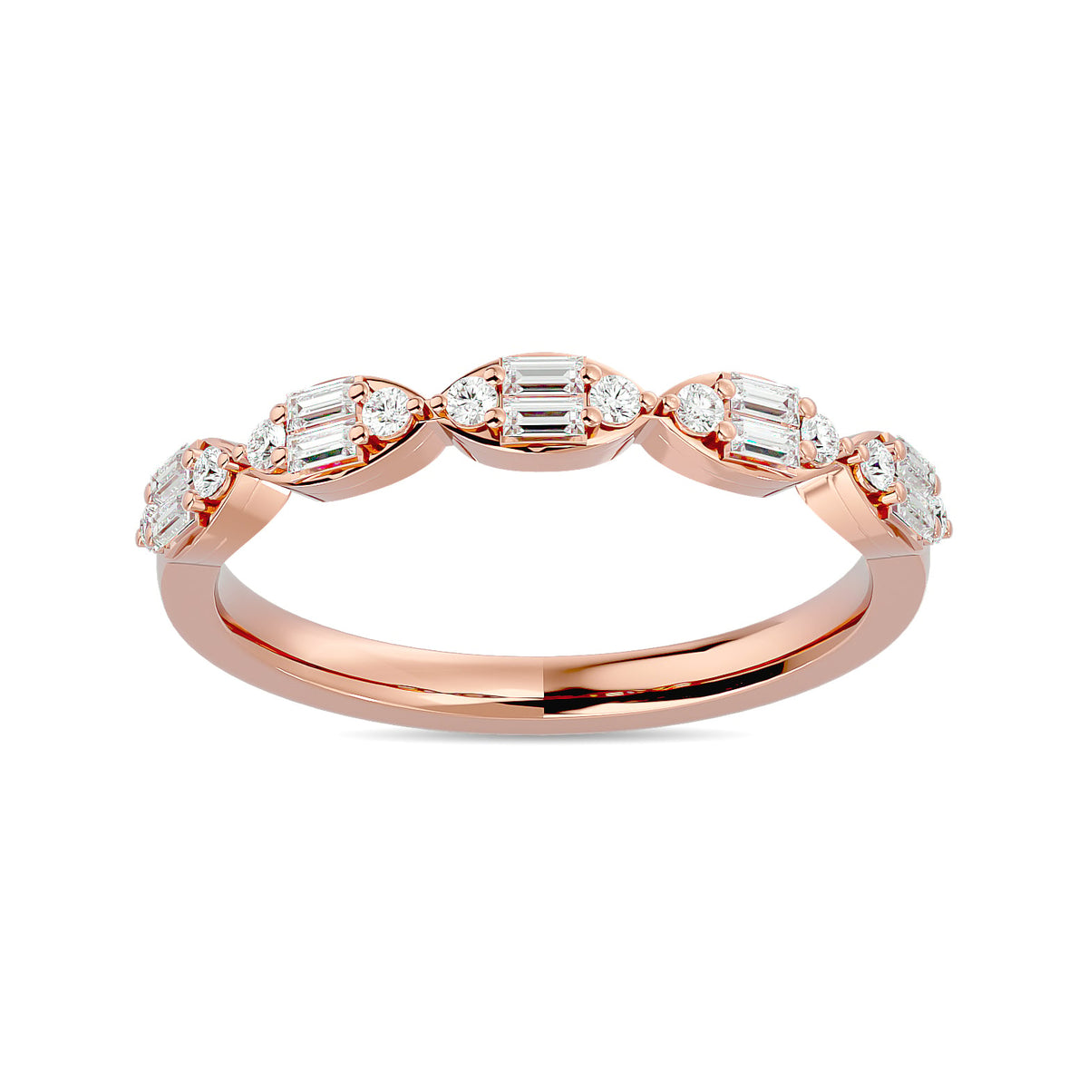 Diamond 1/4 Ct.Tw. Stack Band in 14K Rose Gold