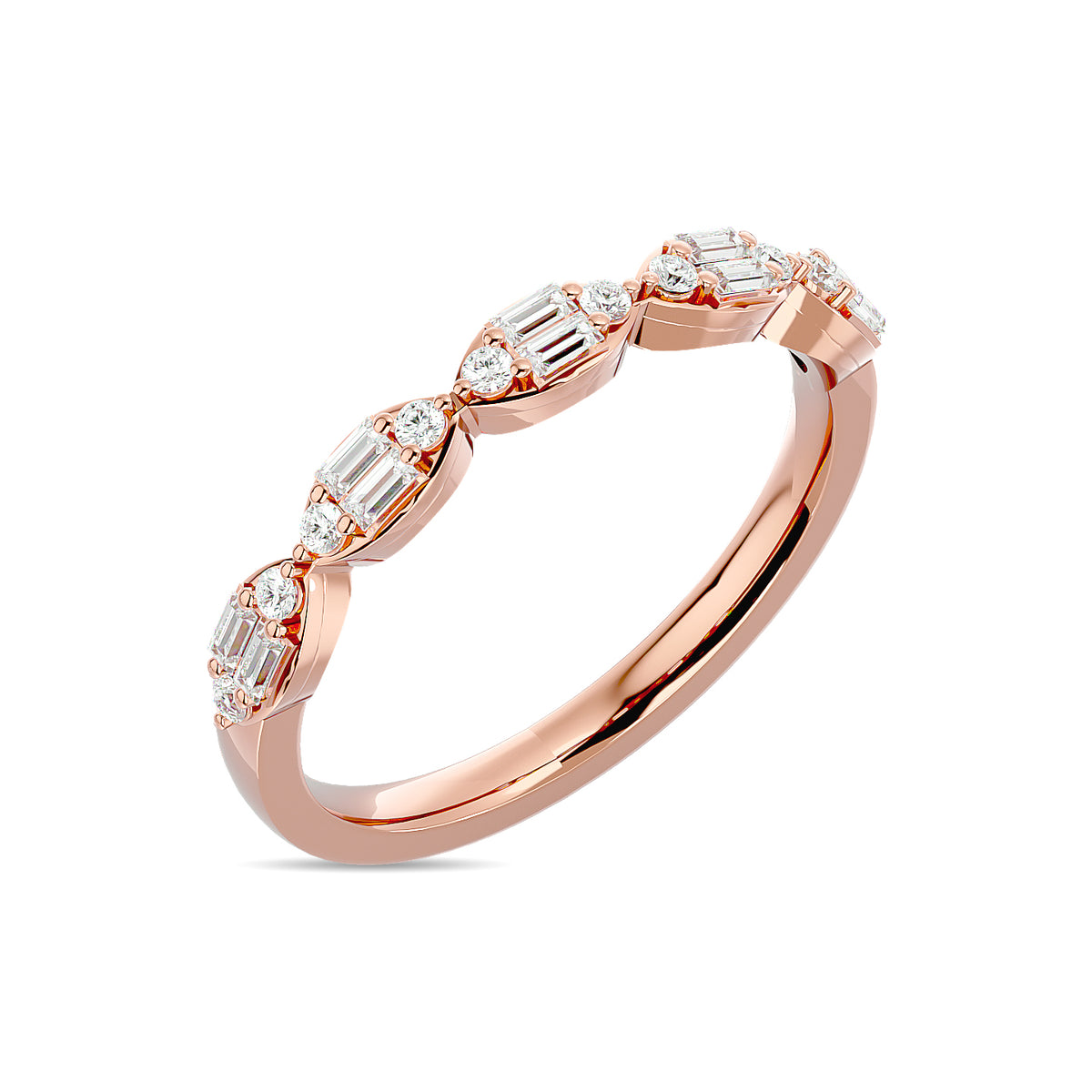 Diamond 1/4 Ct.Tw. Stack Band in 14K Rose Gold