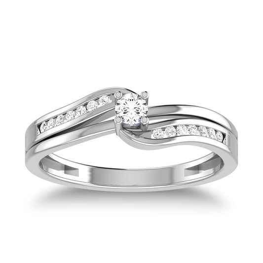 10K White Gold 1/5 Ct.Tw. Diamond Fashion Ring