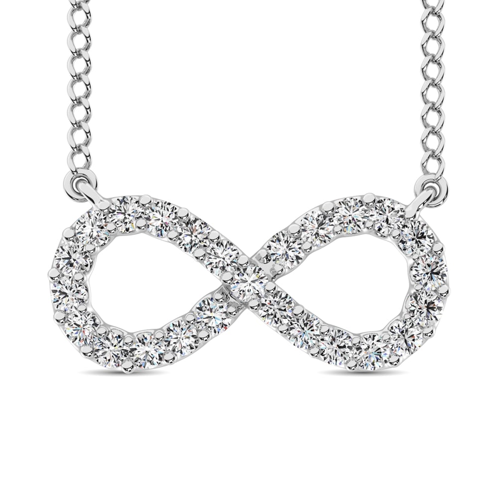10K White Gold Diamond 1/2 Ct.Tw. Infinity Pendant