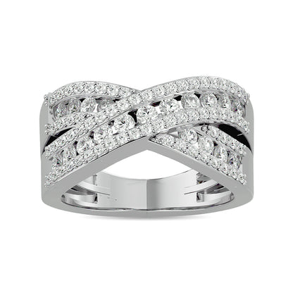 Diamond 1 Ct.tw Crossover Fashion Ring in 14K White Gold
