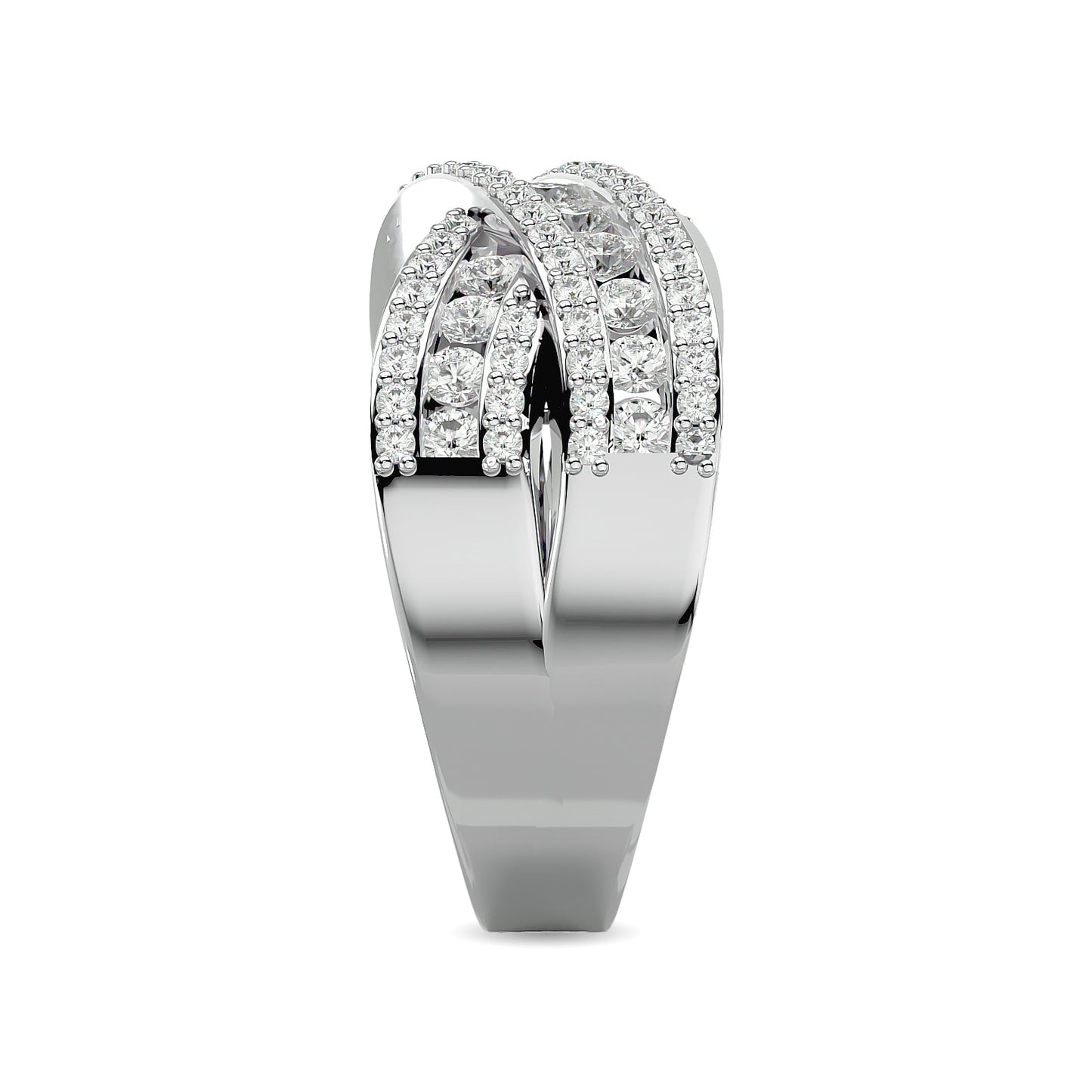 Diamond 1 Ct.tw Crossover Fashion Ring in 14K White Gold