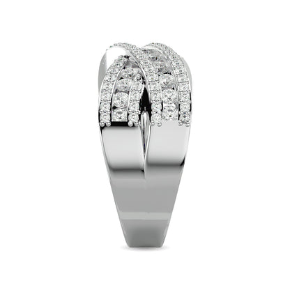 Diamond 1 Ct.tw Crossover Fashion Ring in 14K White Gold