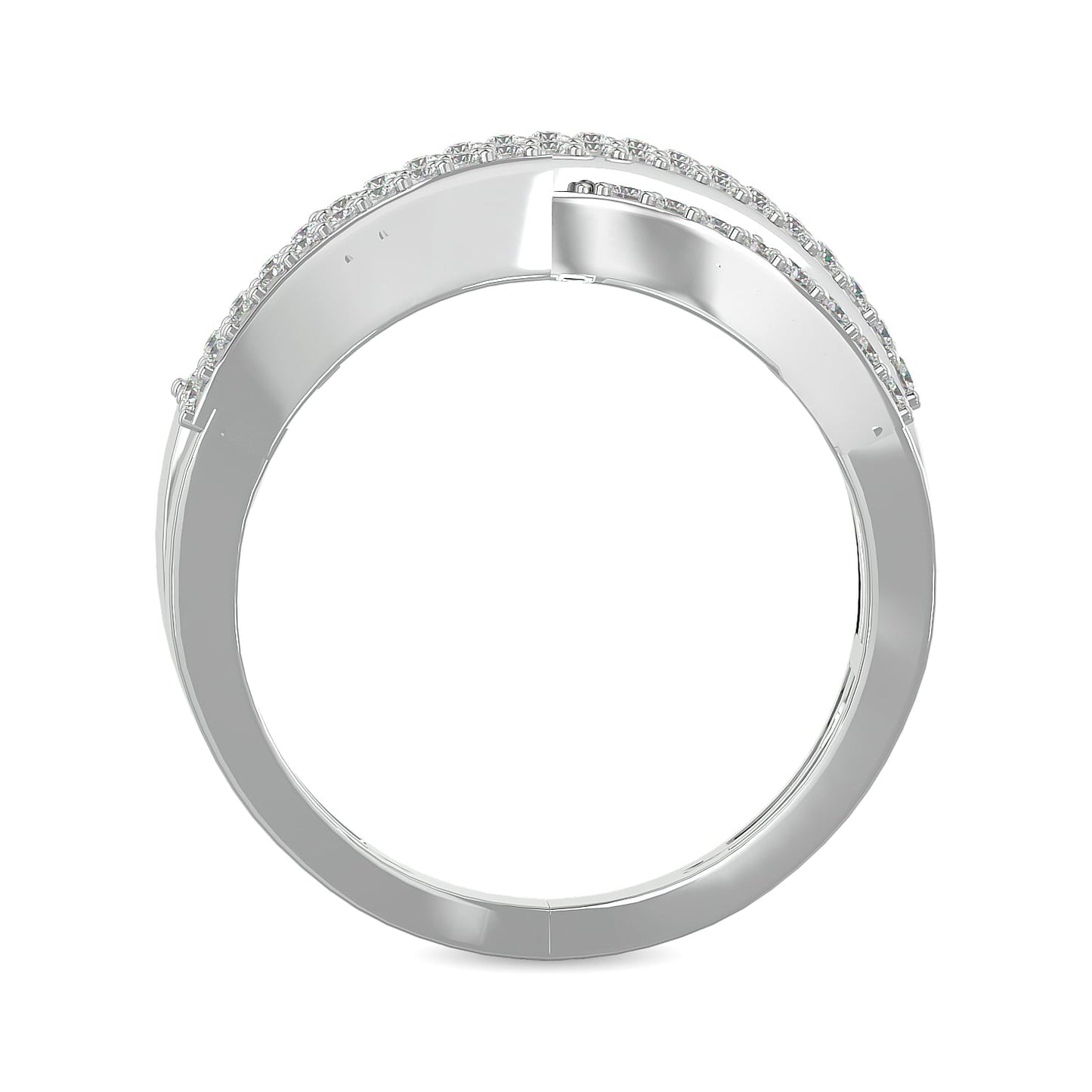 Diamond 1 Ct.tw Crossover Fashion Ring in 14K White Gold