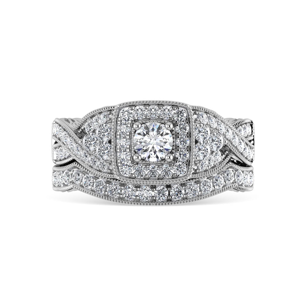 Diamond 1 Ct.Tw. Bridal Ring in 14K White Gold