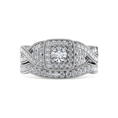 Diamond 1 Ct.Tw. Bridal Ring in 14K White Gold