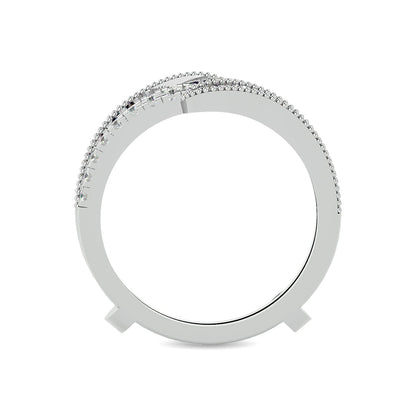 Diamond 1/2 Ct.tw Round and Tapper Guard Ring in 14K White Gold
