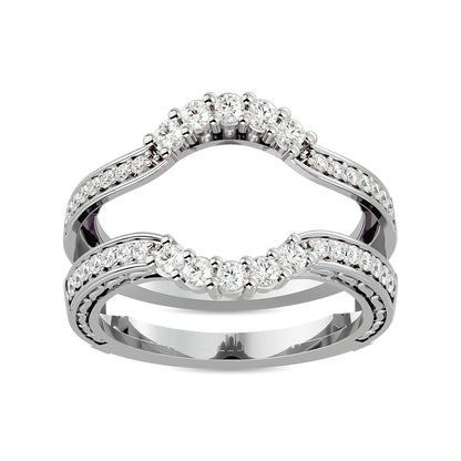 Diamond 1/2 Ct.tw Round Cut Guard Ring in 14K White Gold