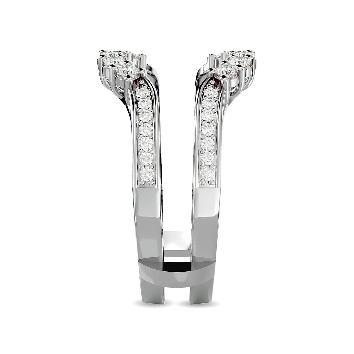 Diamond 1/2 Ct.tw Round Cut Guard Ring in 14K White Gold