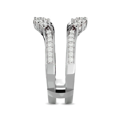 Diamond 1/2 Ct.tw Round Cut Guard Ring in 14K White Gold