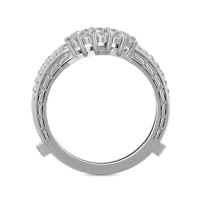 Diamond 1/2 Ct.tw Round Cut Guard Ring in 14K White Gold