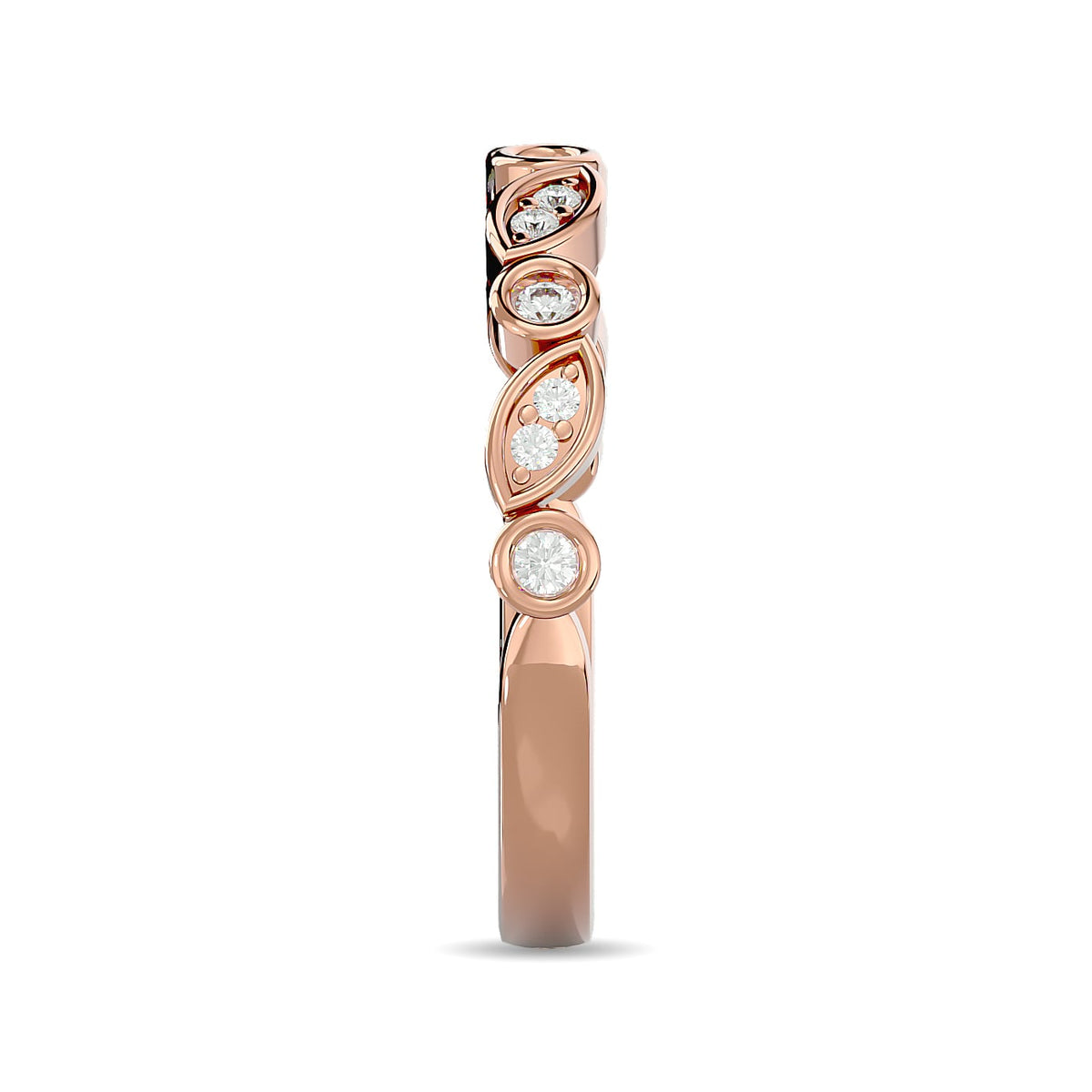Diamond 1/6 Ct.tw Stack Band in 14K Rose Gold