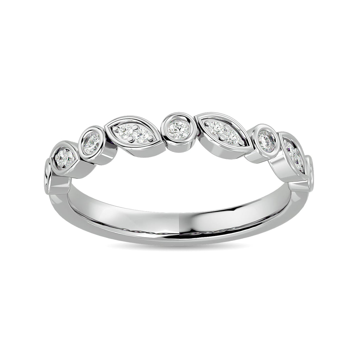 Diamond 1/6 Ct.tw Ladies Band in 14K White Gold