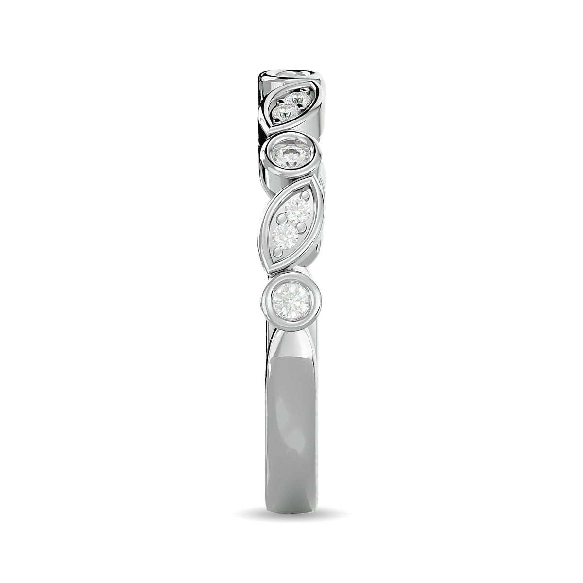 Diamond 1/6 Ct.tw Ladies Band in 14K White Gold
