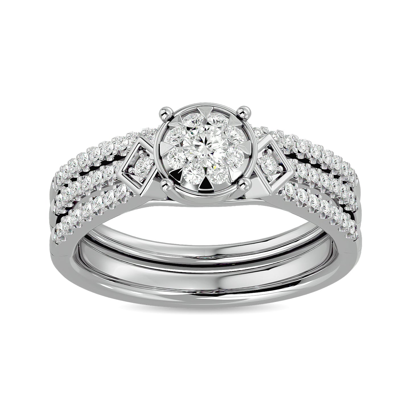 Diamond 1/2 Ct.tw Bridal Ring in 14K White Gold