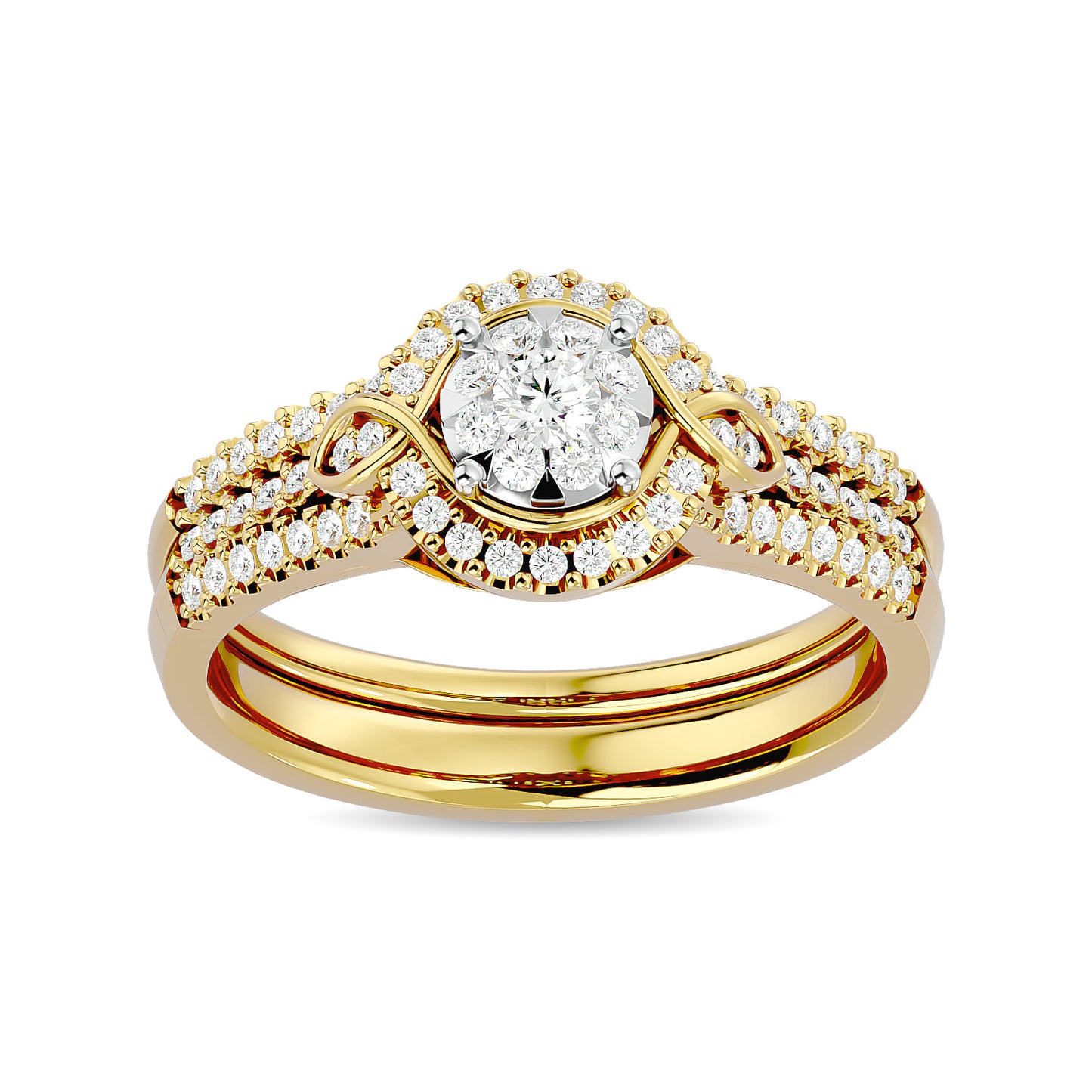 Diamond 1/2 Ct.tw Bridal Ring in 14K Yellow Gold