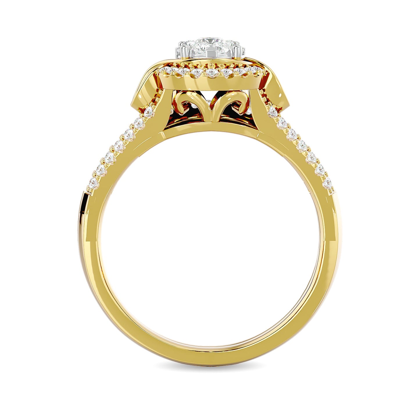 Diamond 1/2 Ct.tw Bridal Ring in 14K Yellow Gold