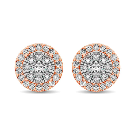 Diamond Stud earrings 3/4 Ct.tw in 14K Rose Gold