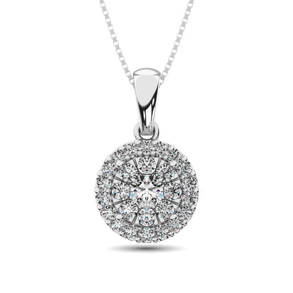 Diamond Fashion Pendant 5/8 Ct.tw Round Cut in 14K White Gold
