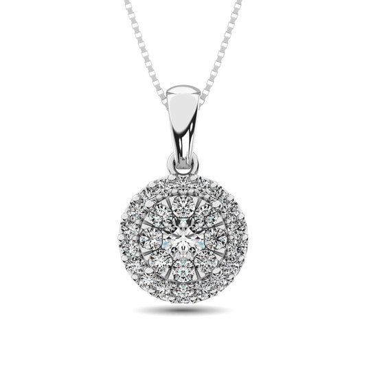 Diamond Fashion Pendant 5/8 Ct.tw Round Cut in 14K White Gold