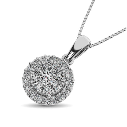 Diamond Fashion Pendant 5/8 Ct.tw Round Cut in 14K White Gold