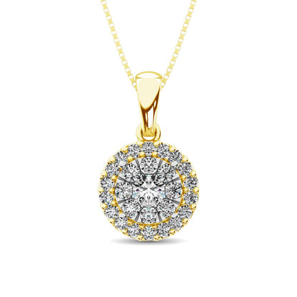 Diamond Fashion Pendant 5/8 Ct.tw Round Cut in 14K Yellow Gold