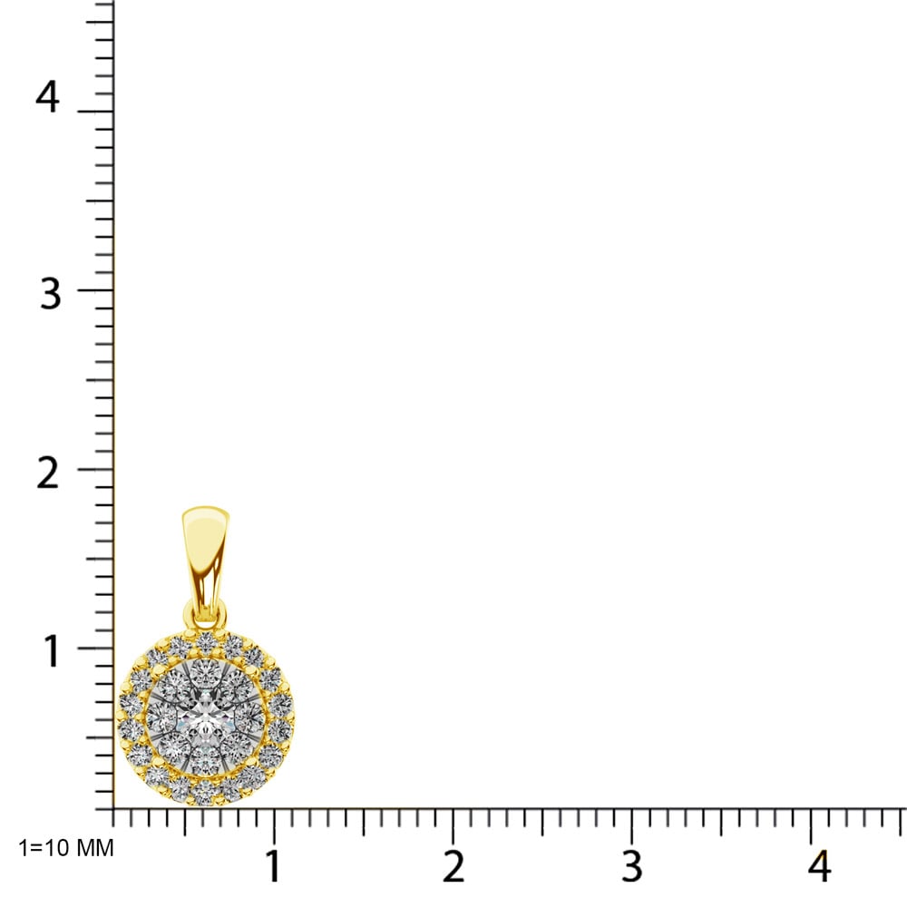 Diamond Fashion Pendant 5/8 Ct.tw Round Cut in 14K Yellow Gold