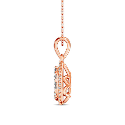 Diamond Fashion Pendant 5/8 Ct.tw Round Cut in 14K Rose Gold