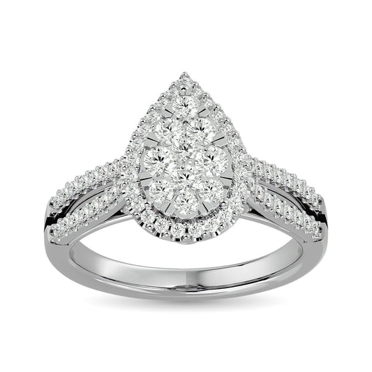 Diamond Engagement Ring 3/4 Ct.tw in 14K White Gold