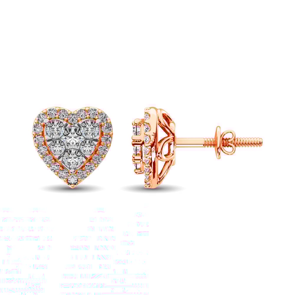 Diamond 3/4 Ct.tw Heart Earrings in 14K Rose Gold