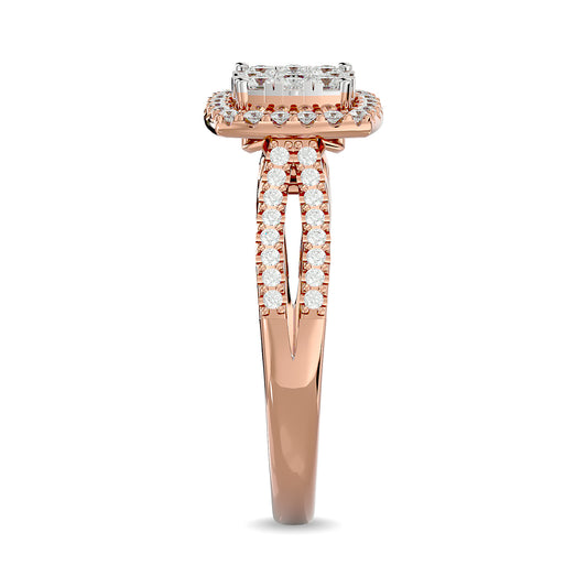 Diamond 3/4 Ct.tw Halo Engagement Ring in 14K Rose Gold