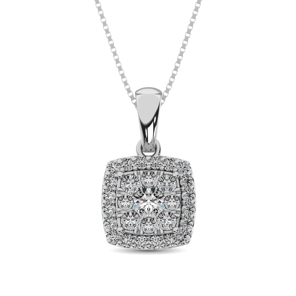 Diamond Fashion Pendant 5/8 Ct.tw Round Cut in 14K White Gold