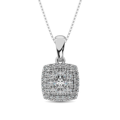 Diamond Fashion Pendant 5/8 Ct.tw Round Cut in 14K White Gold