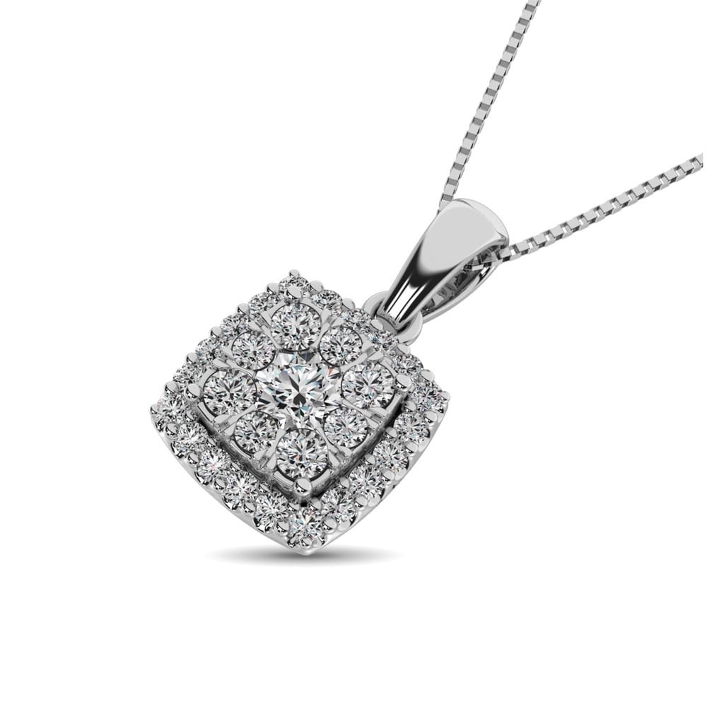 Diamond Fashion Pendant 5/8 Ct.tw Round Cut in 14K White Gold