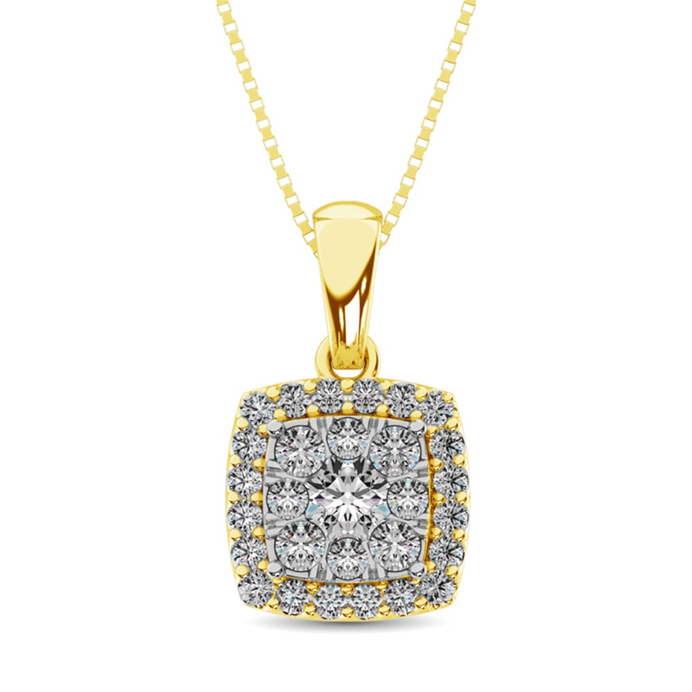 Diamond Fashion Pendant 5/8 Ct.tw Round Cut in 14K Yellow Gold